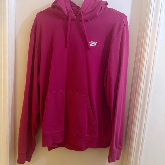 Nike Sportswear Club  Hoodie Fuchsia Pink Embroidered Swoosh Logo