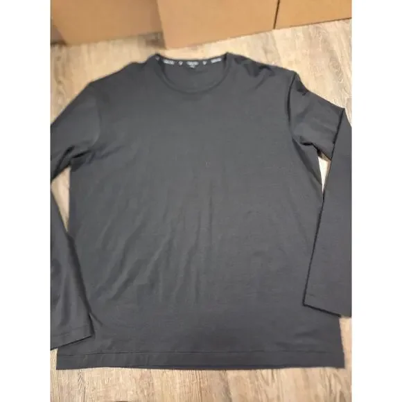 Public Rec Shirt Mens 2XL Black Long Sleeve Pima Cotton Stretch Tee Athletic