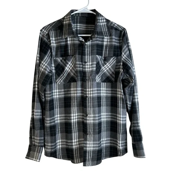 Mens Flannel Shirts Long Sleeve Regular Fit Lightweight Plaid Button Down Size S