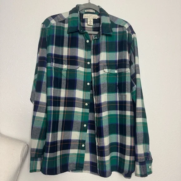 Green and Blue‎ Plaid Cotton Flannel