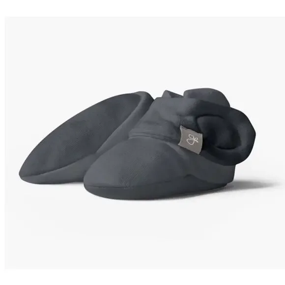 Goumi Baby Booties Size 12-18 Months Stay On Boot Organic Bamboo‎ Black Midnight
