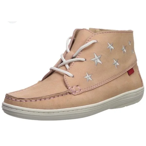MARC JOSEPH NEW YORK Leather‎ Chukka Boot Ankle Pink Girl Kids Star Unisex 2 NEW