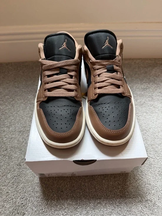 Nike Air Jordan 1 Low Top Sneakers in Brown & Black