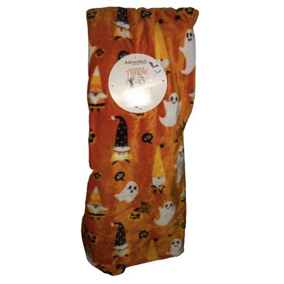 Adirondack Berkshire Halloween Fall Decorative Throw Blanket Gnome Ghost Pumpkin