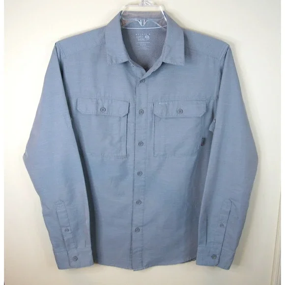 Mountain HardWear Button UP Short Sleeve Tech Wear Gray  Casual Shirt‎ Men's M