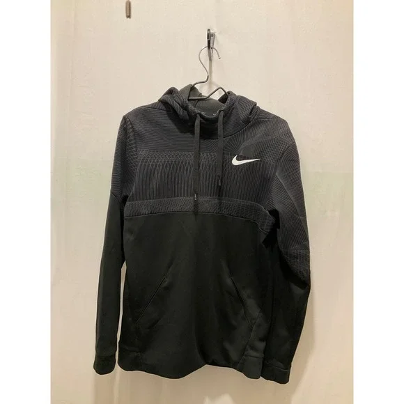 Nike Therma‎ Fit Hoodie Black Athletic Pullover Long Sleeve Logo Womens
