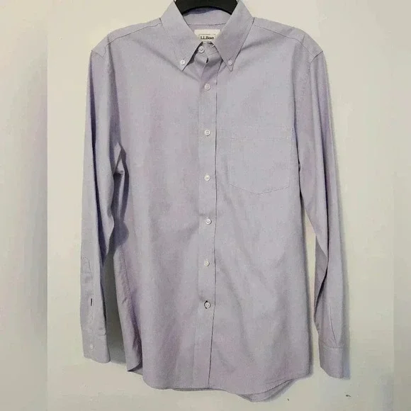 LL BEAN Trim Fit Small Wrinkle Free 100 Cotton EUC