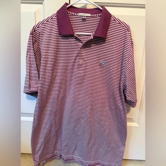 Peter Millar/ Frederica Striped Purple Polo Shirt