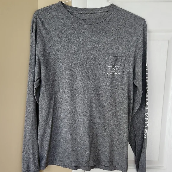 Vineyard Vines Men's Grey Long Sleeve Tee, Small
