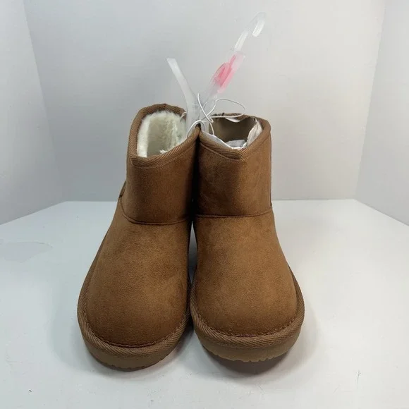 The Children's Place Faux Suede Boots Toddler 10 Tan New Faux Fur Lined 3048978