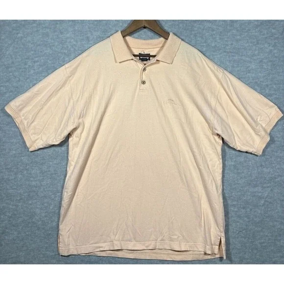 Tommy Bahama Mens Polo‎ Shirt Yellow Sz XL Cotton Casual