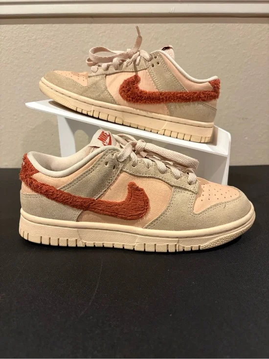 Nike Dunk Low DZ4706-200 Pink Leather Terry Cloth Womens Size 5 Youth 3.5Y