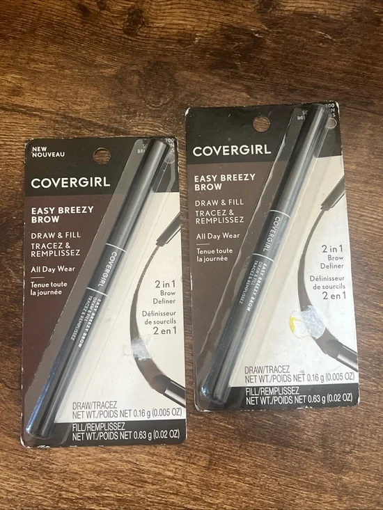 Lot of 2 CoverGirl Easy Breezy Brow Draw & Fill 300 Soft Brown New Sealed