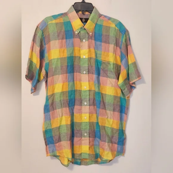 Devon Harris short-sleeved button-down Size Medium 100% Linen