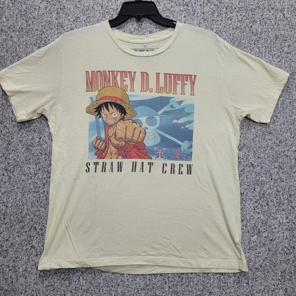 One Piece Monkey D Luffy Straw Hat Crew T XL Ripple Junction BoxLunch Cream