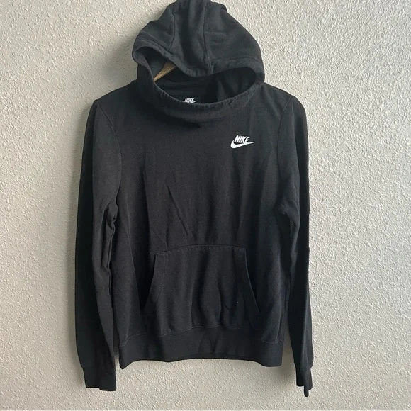 Nike Black Funnel Neck Lightweight Pullover Hoodie Sweatshirt‎