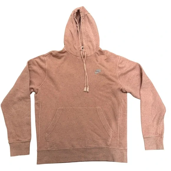 Nike Speckled Pink Speckle Cotton Blend Hoodie Pullover Sweatshirt‎ Women's M