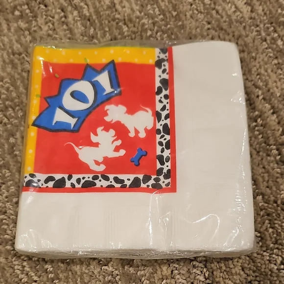 Vintage - 101 Dalmatians Party Napkins - Small - Dessert