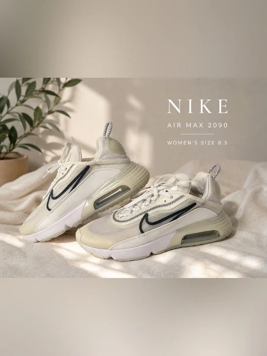 Nike Air Max 2090 White Black Sneakers Women’s 8.5 Running Shoes CK2612-100