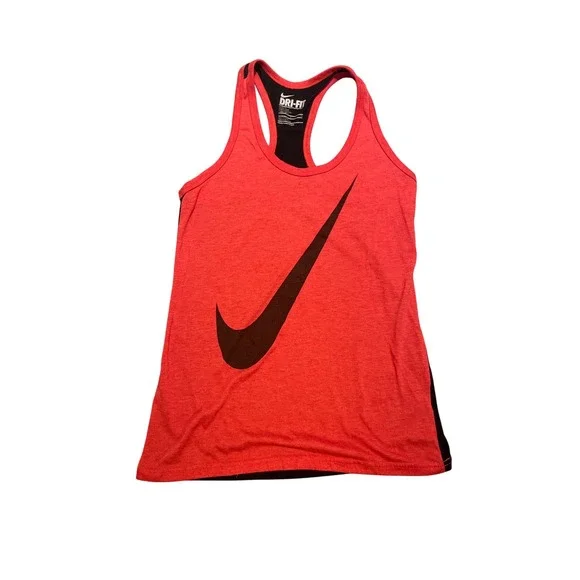 Nike Dri Fit Racerback Tank Top Women's S Red‎ Black Sleeveless Athletic Workout