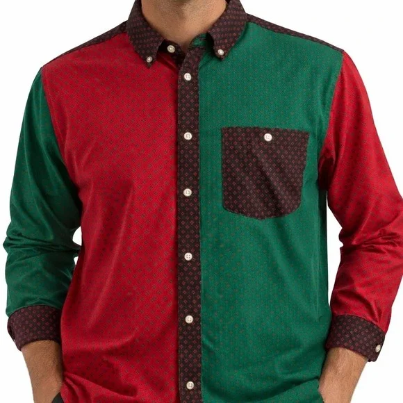 VTG Tango by Max Raab Shirt Large  Colorblock Geometric Cotton 90s Grandpa Style