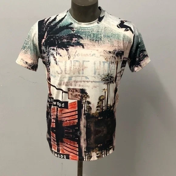 Steven land t-shirt crewneck multi color modern