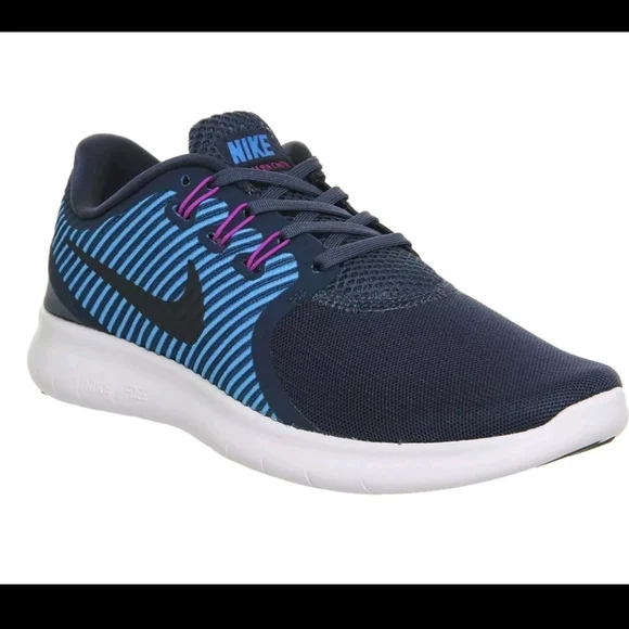 Pre-owned Womens NIKE FREE RN CMTR Blue Running Trainers 831511 400