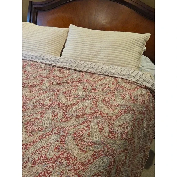 Vtg 90s Y2K Lauren Ralph Lauren LRL Heritage Paisley Striped‎ Comforter KING