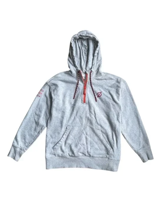 Peloton Grey‎ Half-Zip Hoodie Sweatshirt Men’s Small Kangaroo Pocket Logo