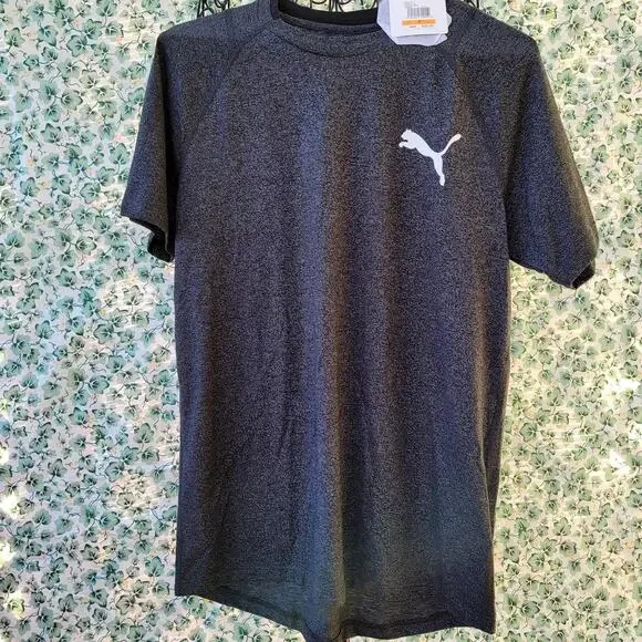 PUMA FINISH LINE MEN'S GRAY SHORT SLEEVE CREW NECK small