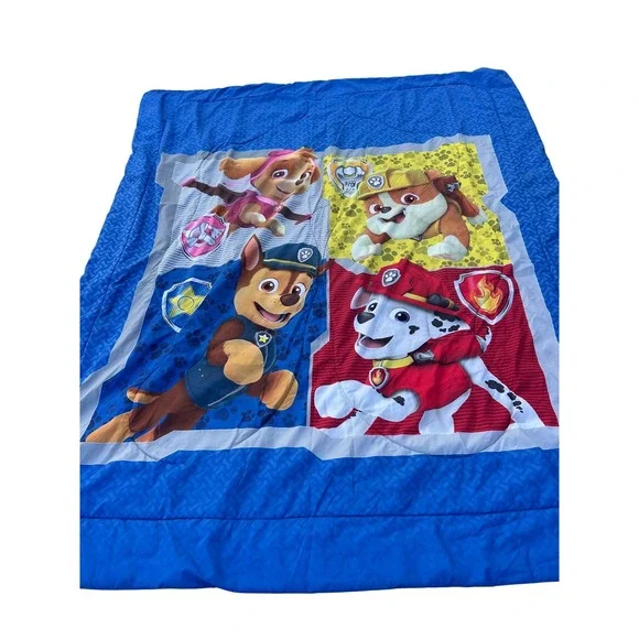 Nickelodeon Paw Patrol Comforter Blue Chase Marshall Kids Reversible