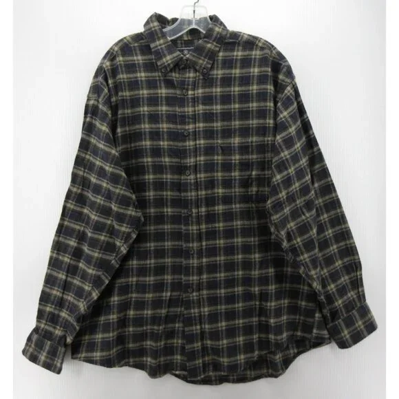 VINTAGE American Eagle Shirt Large Flannel Button Down Plaid Pocket
