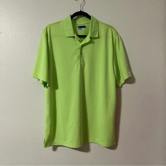 PGA Tour Breathable Shirt Men's XL Green Short Sleeve Golf Outdoor Polo