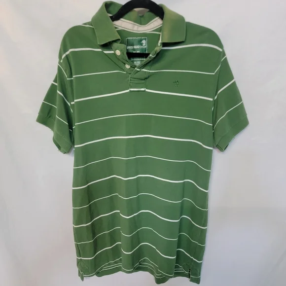 Vintage Duck Head Green Polo with White Stripes