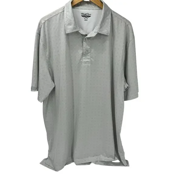 Straight‎ Down Polo Shirt Mens XXL Gray Geometric Short Sleeve Golf