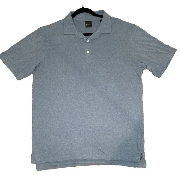Dunning Golf Performance Polo Men’s Size L – Blue Heather – Coolmax Stretch