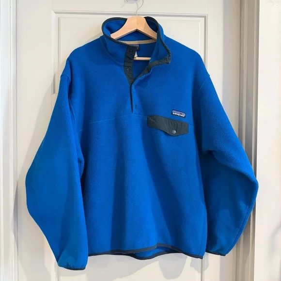 Vintage Patagonia Synchilla Blue Fleece Snap Pullover Size‎ Men’s Medium