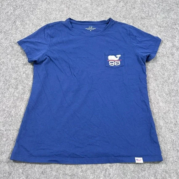 Vineyard Vines Blue World Flags Soccer Graphic‎ Short Sleeve T-Shirt Size Medium