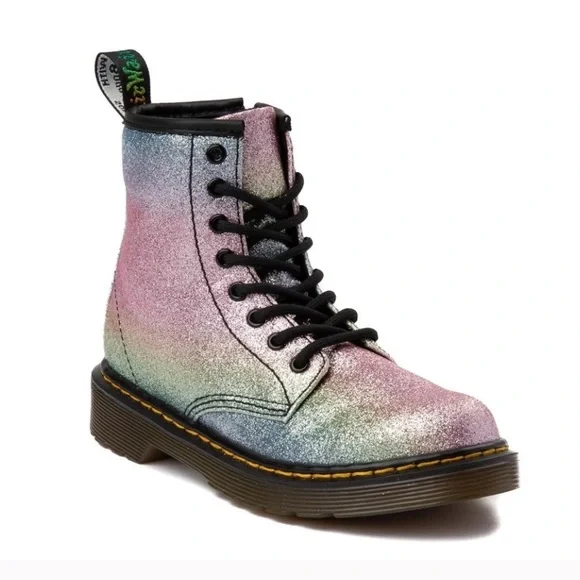 Dr. Martens 1460 PASCAL‎ RAINBOW GLITTER Girls Boots Size 3