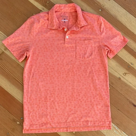 The Normal Brand Active‎ Puremeso Coral Polo Shirt Medium