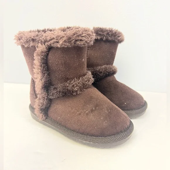 Teeny Toes- Baby‎ Brown Boots- Size:4, Pre-Owned
