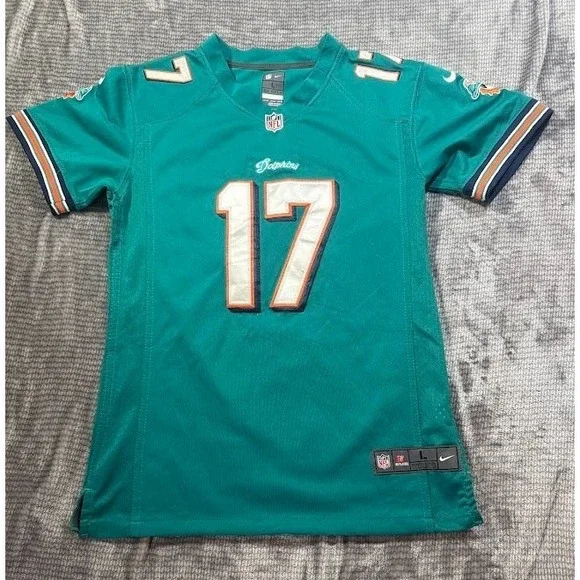 Nike Miami Dolphins Ryan Tannehill 17 On Field Jersey Womens Large Aqua Teal NFL