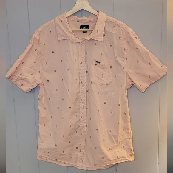 O'Neill Quiver Stretch Dobby Standard Fit Shirt Dusty Pink, XXL