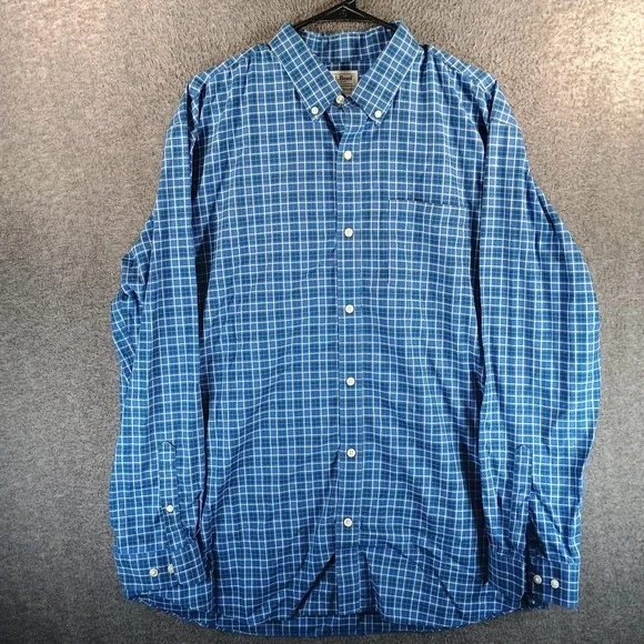 LL Bean Wrinkle-Free‎ Kennebunk Sport Shirt Mens XL Traditional Fit Checkered