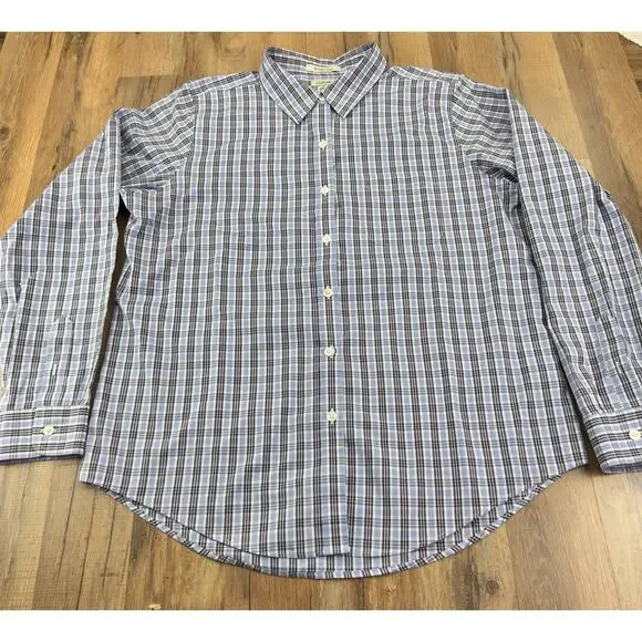LL Bean wrinkle free shirts Shirt Men's M Button Up Long Sleeve Blue