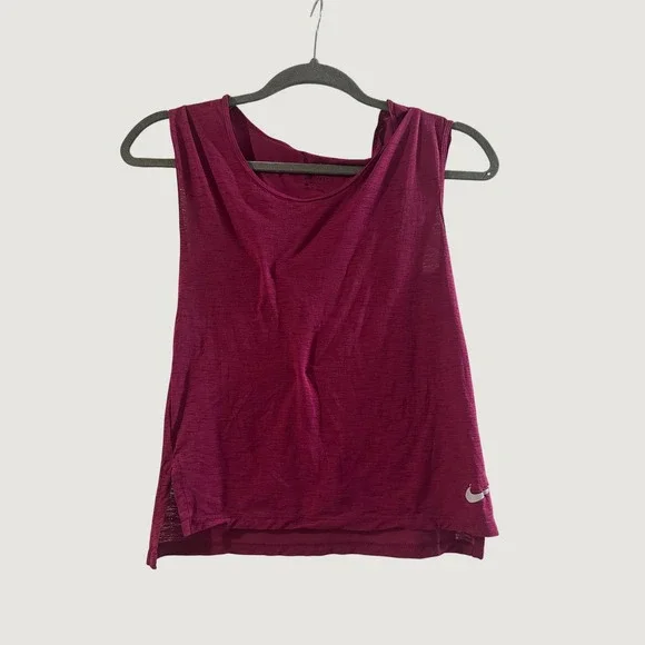 Nike Dri-FIT Women XS Running Tank Top Berry Magenta Sleeveless Lightweight