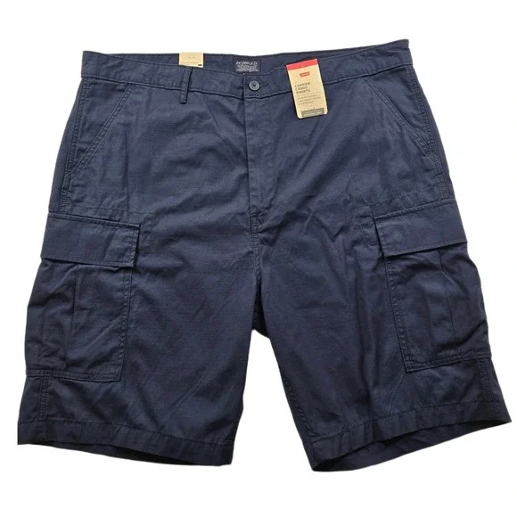 Levi's Carrier Cargo Shorts Mens 40 Navy Blue Cotton Ripstop NEW