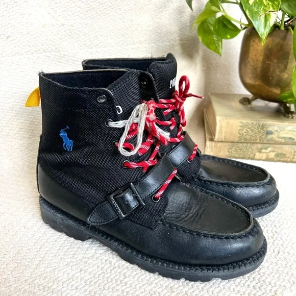 Polo by Ralph Lauren Black Ranger Lace Up Boots
