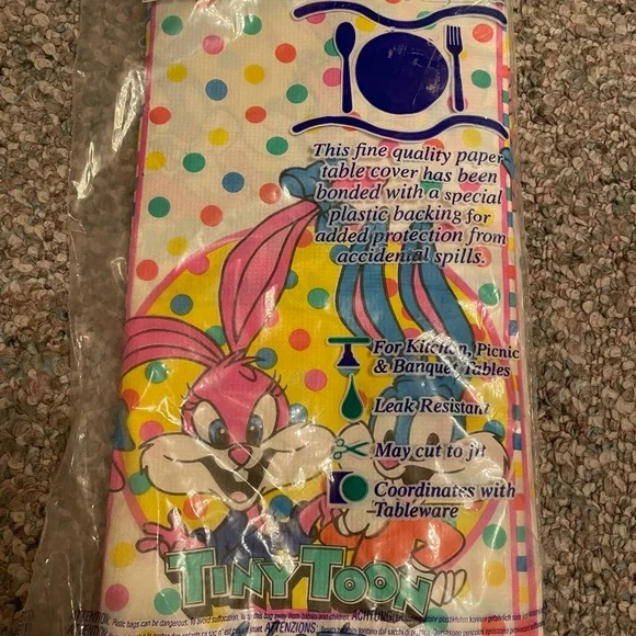 Vintage Tiny Toon Adventuree Birthday Party Table Cover