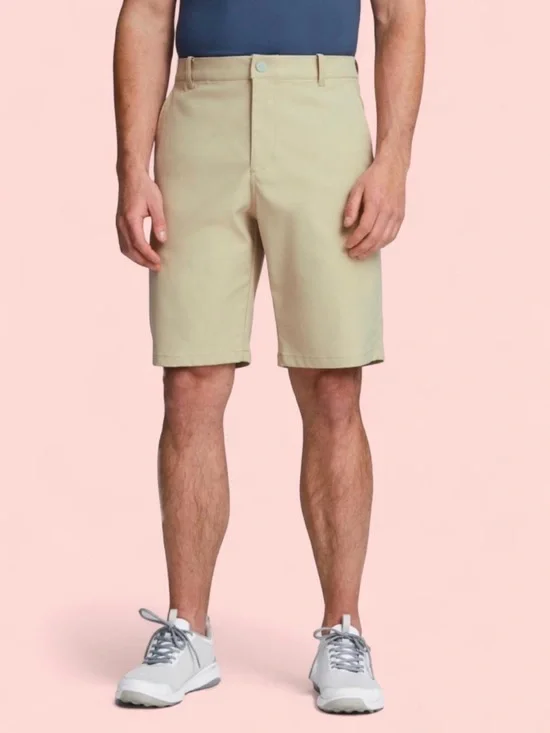 Lands' End Golf Men's Flat-Front Shorts in Khaki. Size 20 (32)